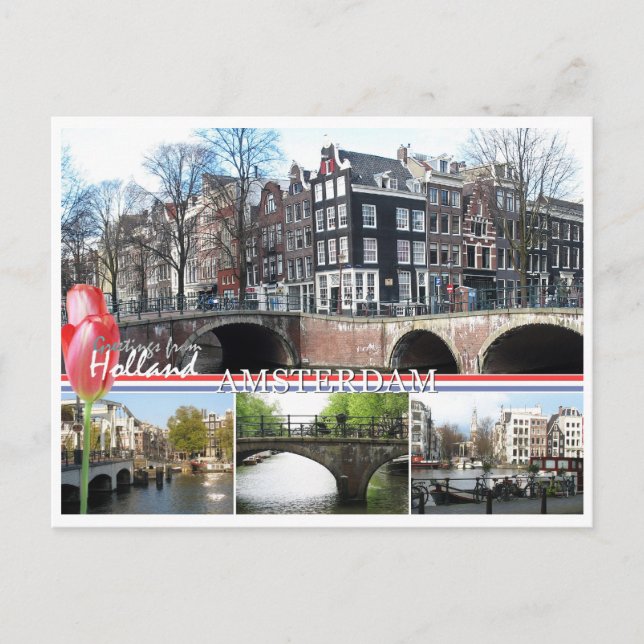 Greetings from Holland - Amsterdam Postcard (Front)