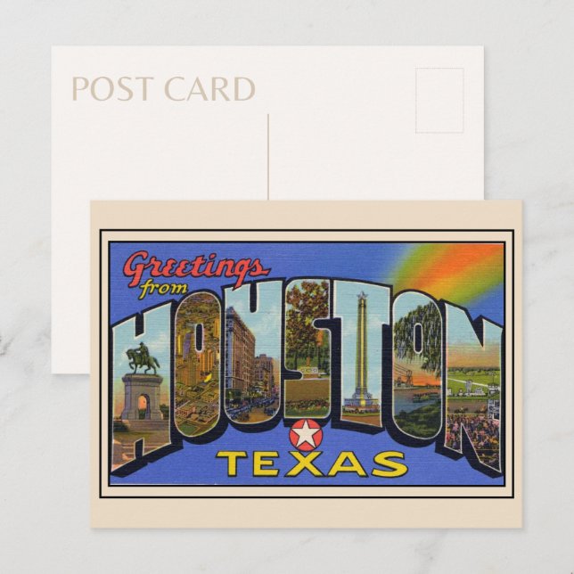 Greetings from Houston,Texas 1936 Large Letter Postcard (Front/Back)
