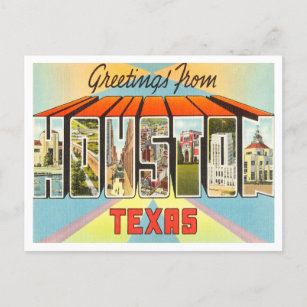 Greetings from Houston, Texas Vintage Travel Postcard