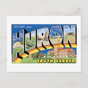 Greetings from Huron, South Dakota!  Retro Postcard