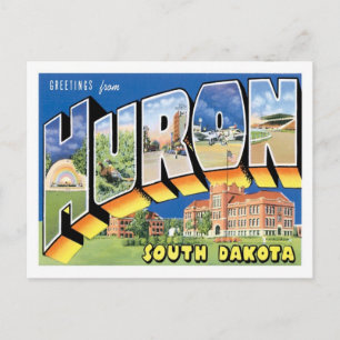 Greetings From Huron South Dakota US City Postcard