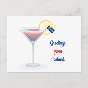 Greetings From Iceland Cocktail Holiday Card