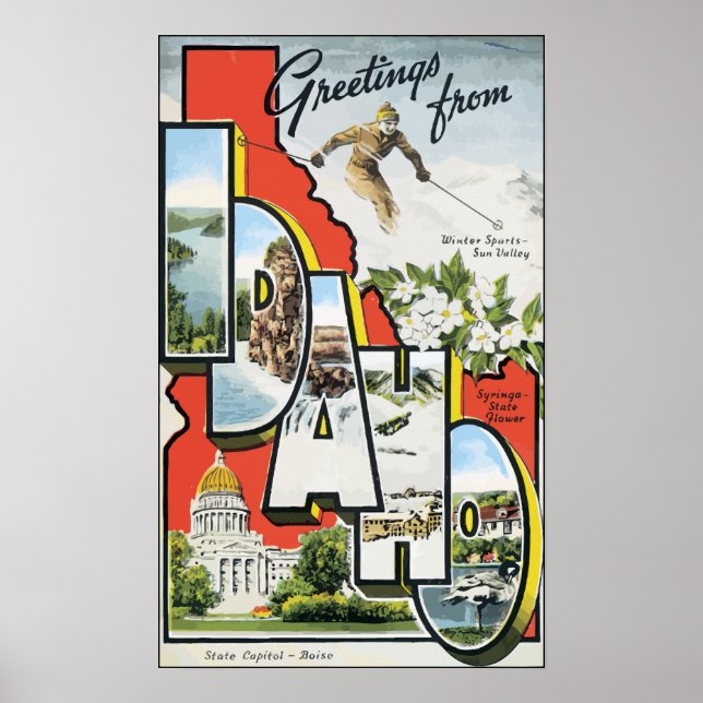 Greetings From Idaho, Vintage Poster (Front)