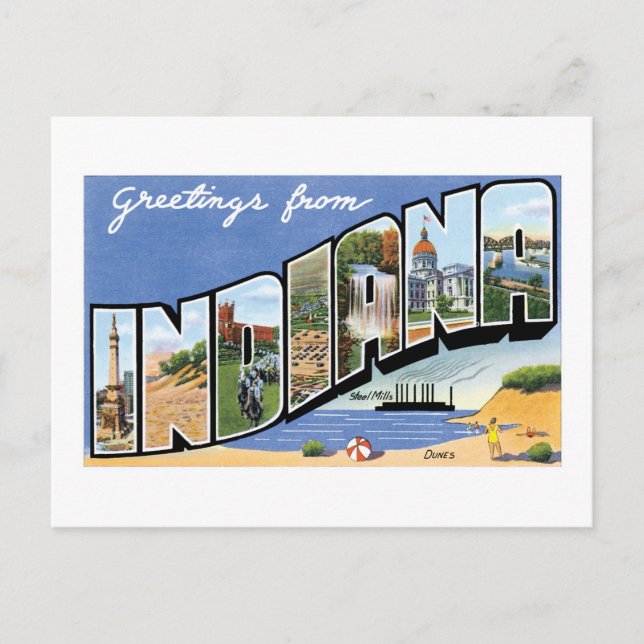 Greetings from Indiana! Postcard (Front)