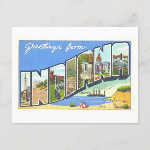 Greetings from Indiana Vintage Postcard