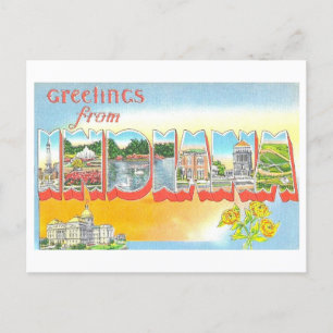 Greetings from Indiana Vintage Postcard