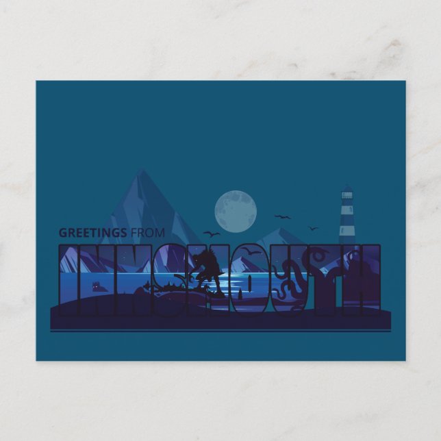 Greetings from Innsmouth Devils Reef Lovecraft Postcard (Front)