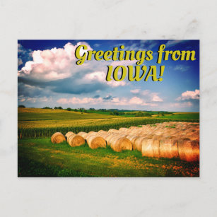 "Greetings from Iowa" Beautiful Postcard