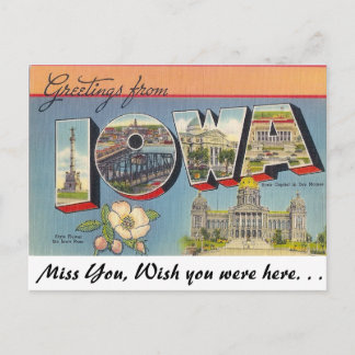Greetings from Iowa Postcard