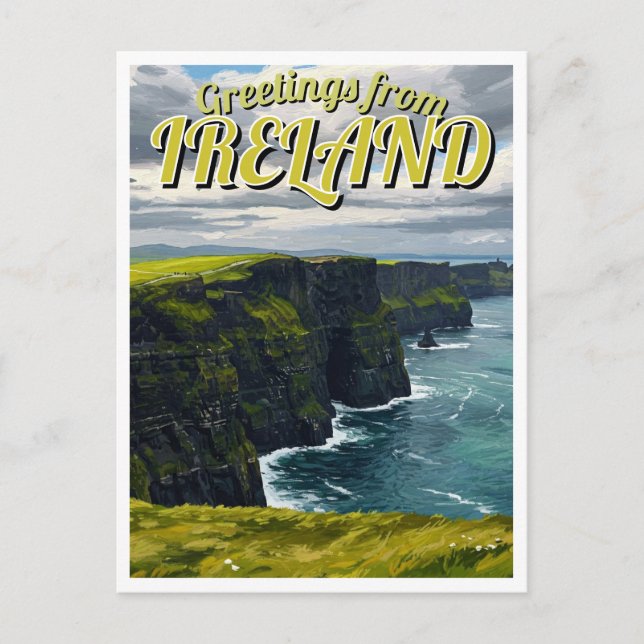 Greetings from Ireland Cliffs of Moher Postcard (Front)