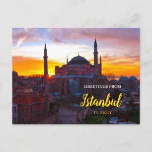 Greetings from Istanbul Turkey Travel Postcard
