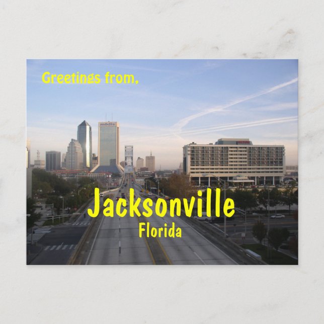 Greetings from Jacksonville Florida, post card (Front)