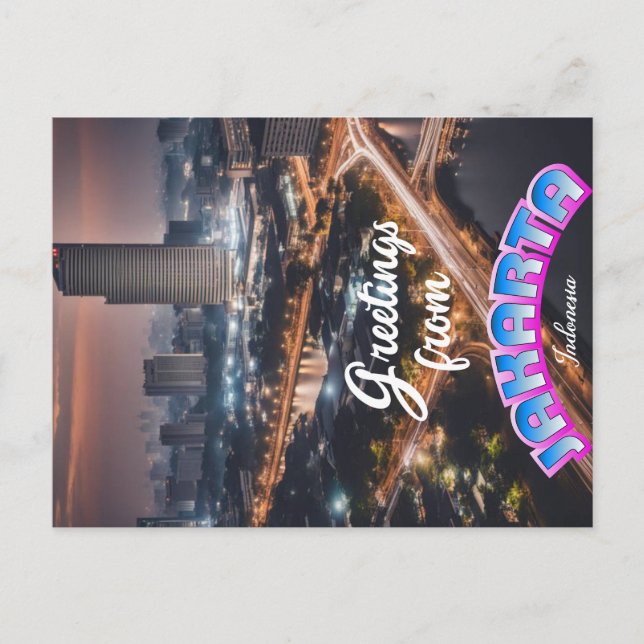 Greetings from Jakarta Indonesia Postcard (Front)