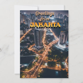 Greetings from Jakarta Indonesia Thank You Card