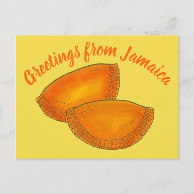 Greetings from Jamaica Jamaican Beef Patty Foodie Postcard (Front)