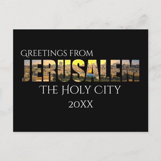 Greetings from Jerusalem The Holy City Postcard (Front)