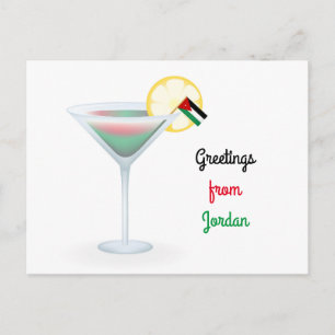 Greetings From Jordan Cocktail Holiday Postcard