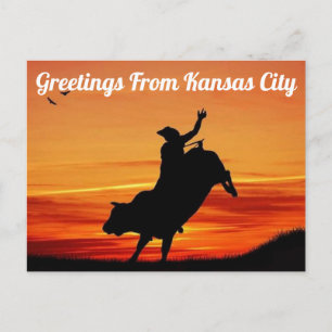 Greetings From Kansas City Rodeo Postcard