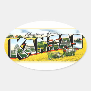 Greetings from Kansas Oval Sticker