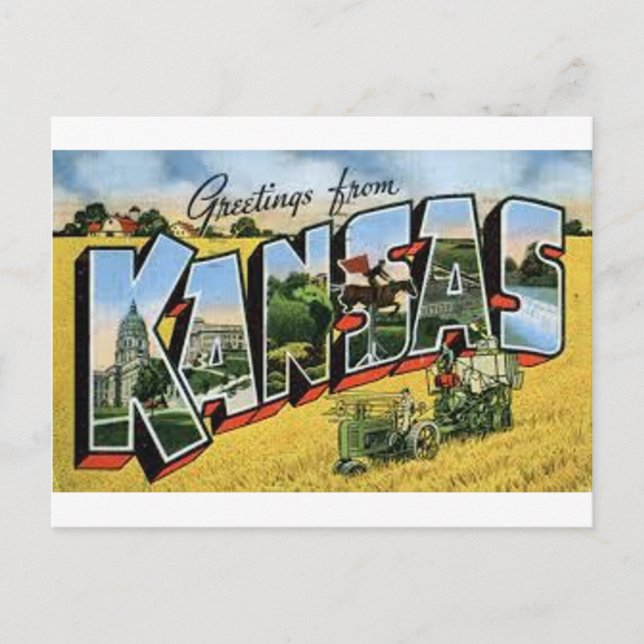 Greetings from Kansas Postcard (Front)