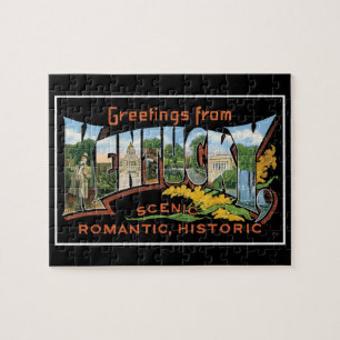 Greetings from Kentucky Historic Romantic Vintage Jigsaw Puzzle