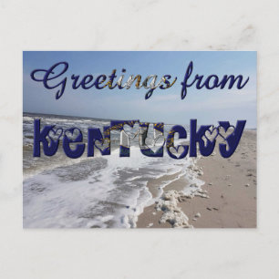 Greetings from Kentucky State Flag Hearts USA Postcard