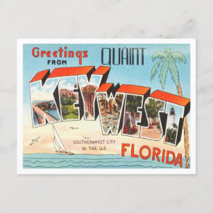 Greetings from Key West, Florida Vintage Travel Postcard
