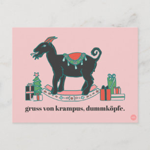 "Greetings from Krampus" Snarky Christmas Postcard