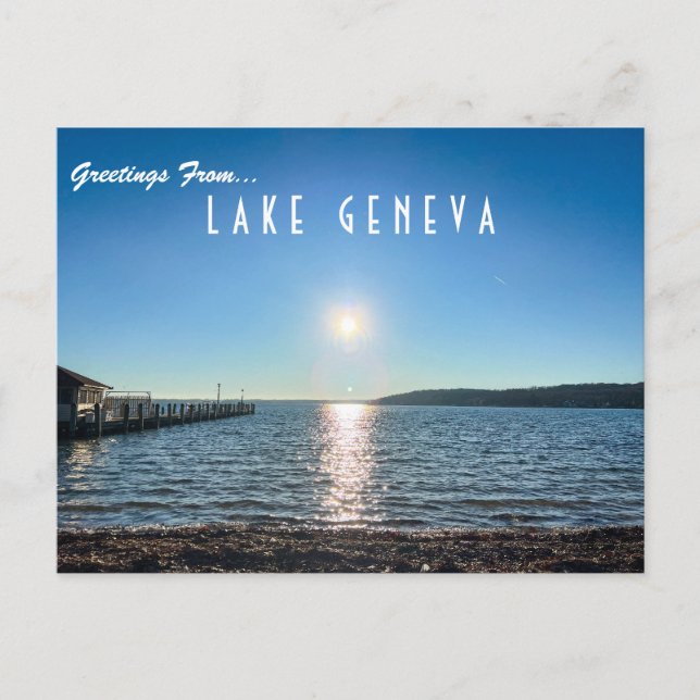 Greetings from Lake Geneva Wisconsin Postcard (Front)