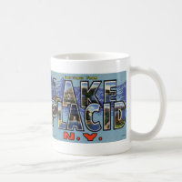 Greetings from Lake Placid Vintage Postcard Mug