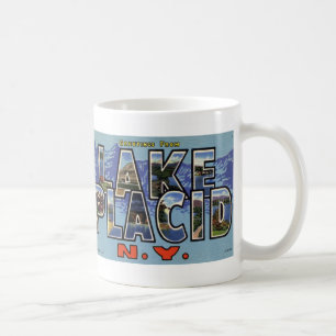 Greetings from Lake Placid Vintage Postcard Mug