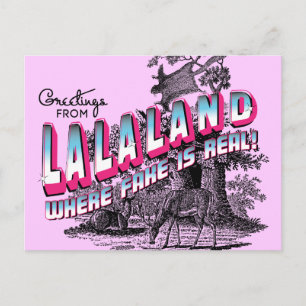 Greetings from LALA LAND - where fake is real Postcard