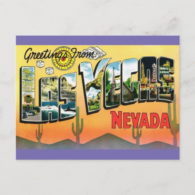 Greetings from Las Vegas Nevada Travel Postcard (Front)