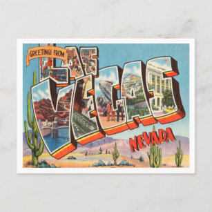 Greetings from Las Vegas, Nevada Vintage Travel Postcard