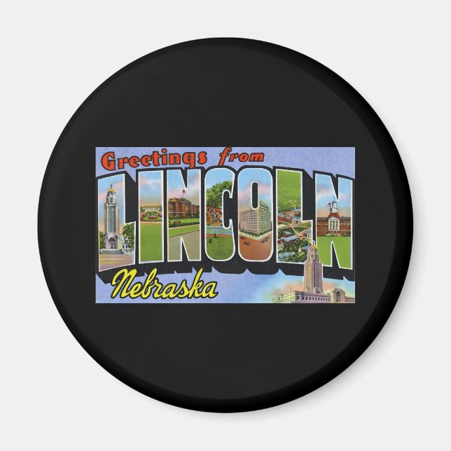 Greetings from Lincoln Nebraska Magnet (Front)
