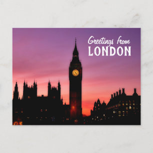 Greetings from London England Post Card Big Ben