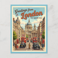 Greetings From London The Square Mile Retro 1950s 