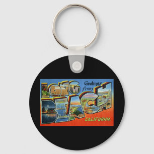 Greetings from Long Beach California Key Ring