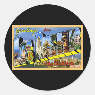 Greetings from Los Angeles California Classic Round Sticker