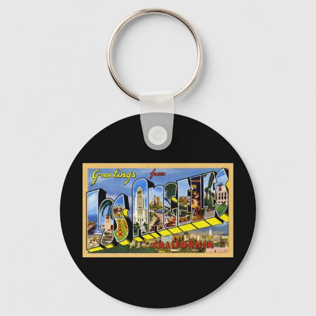 Greetings from Los Angeles California Key Ring (Front)