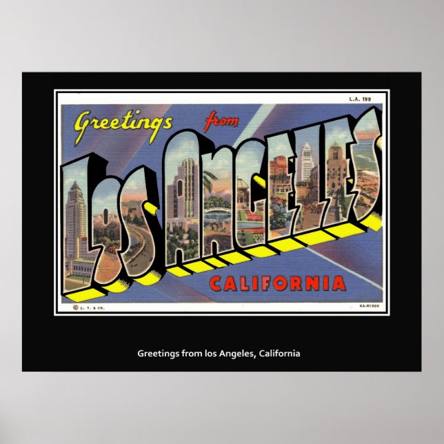 Greetings from Los Angeles California Poster (Front)