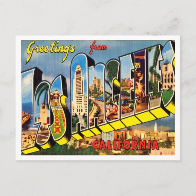 Greetings from Los Angeles, California Travel Postcard (Front)