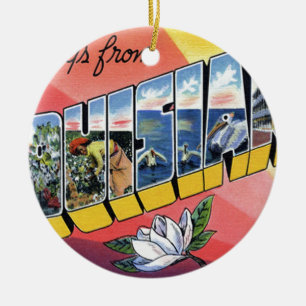 Greetings From Louisiana Ceramic Tree Decoration