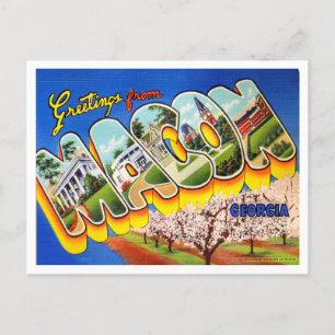 Greetings from Macon, Georgia Vintage Travel Postcard