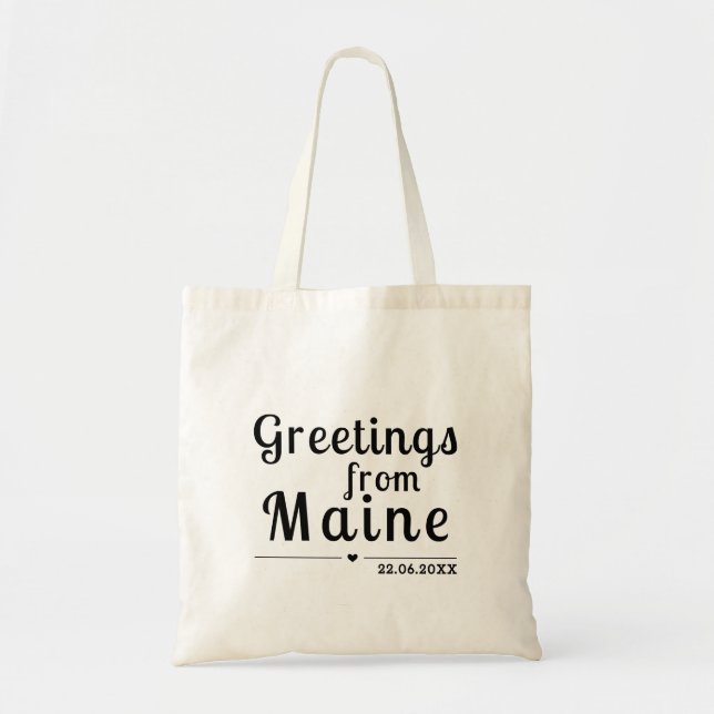 Greetings From Maine - custom Wedding Favours      Tote Bag (Front)