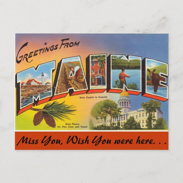 Greetings from Maine Postcard (Front)