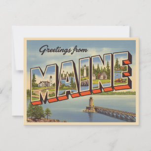 Greetings from Maine Postcard
