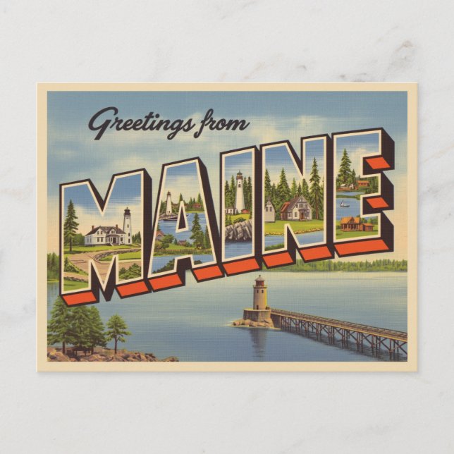 Greetings from Maine Postcard (Front)