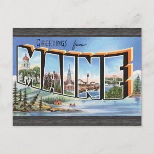 Greetings From Maine, Vintage Postcard