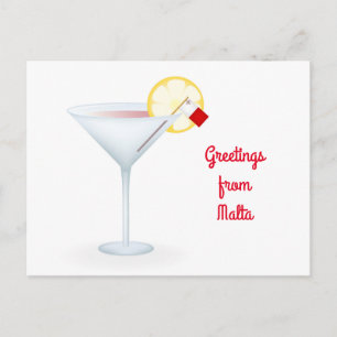 Greetings From Malta Cocktail Holiday Card
